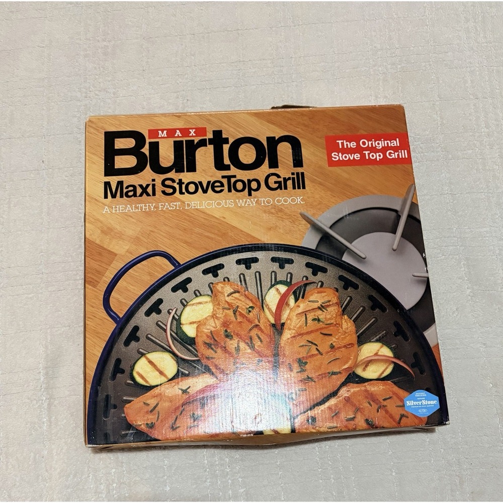 Burton Maxi‎ Stovetop Grill No Stick Surface New Open Box Kitchen Tool